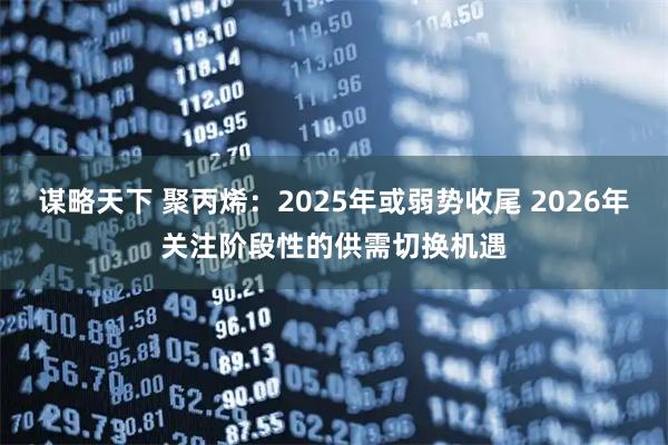 谋略天下 聚丙烯：2025年或弱势收尾 2026年关注阶段性的供需切换机遇